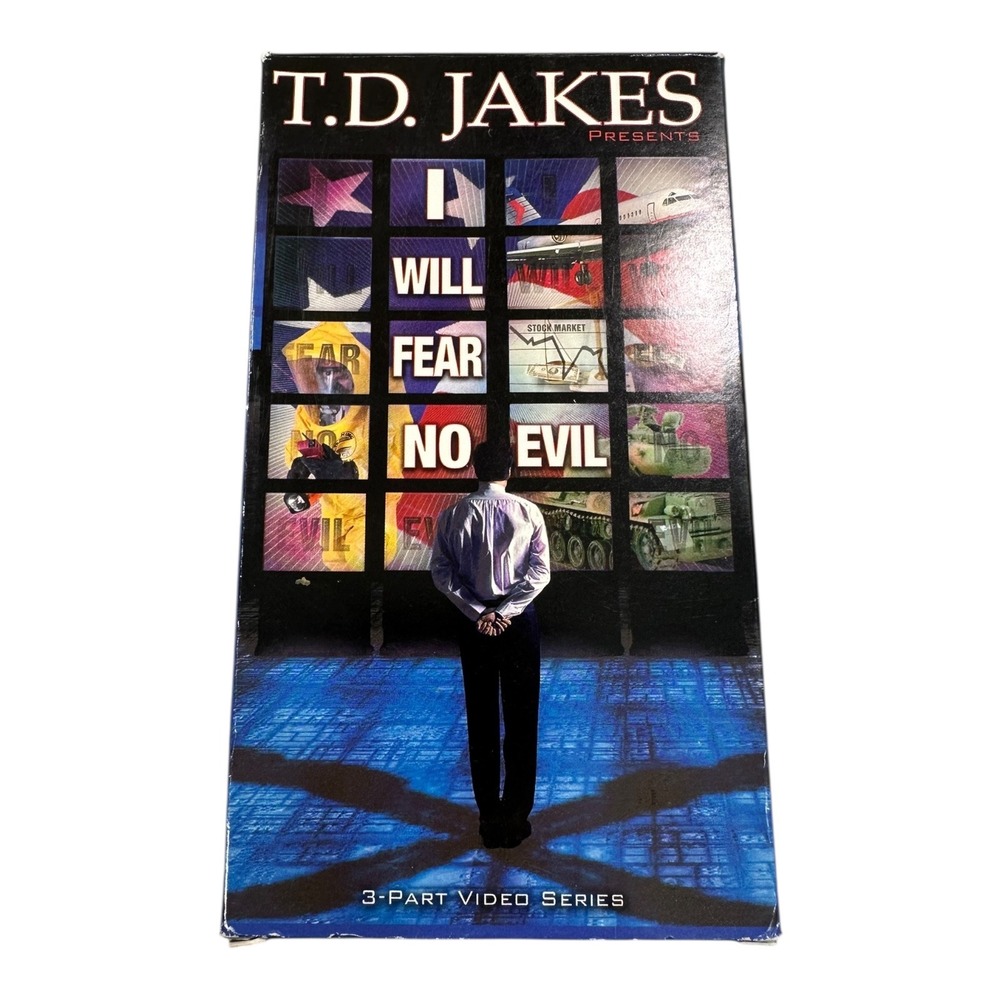 T.D.‎ Jakes I Will Fear No Evil 3 Part Video Series Vintage VHS Tape